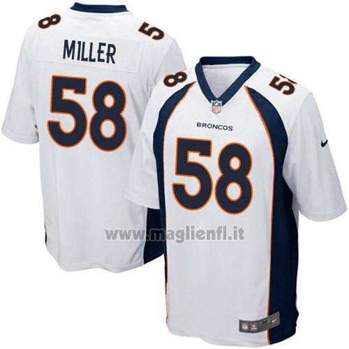 Maglia NFL Game Bambino Denver Broncos Miller Bianco